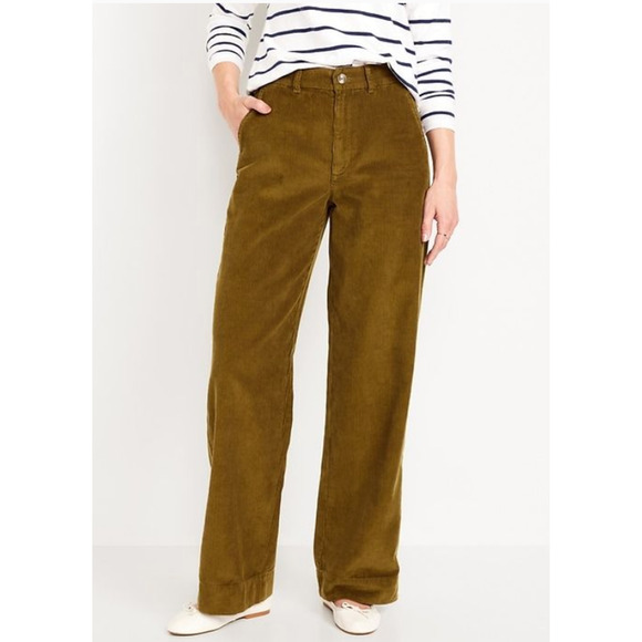 Old Navy Womens High-Waisted Corduroy Wide-Leg Pants - Picture 1 of 8